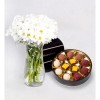 White Daisy and Round Special Chocolate in Paşabahçe Vase