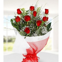 Bouquet of 9 Red Roses
