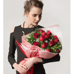 Symbol of Love Bouquet of 13 Red Roses 