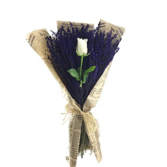 White Rose and Scented Lavender Bouquet Design