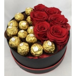 6 Roses and 13 Chocolates in the Box