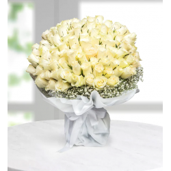 My Soul Mate Bouquet of 100 White Roses