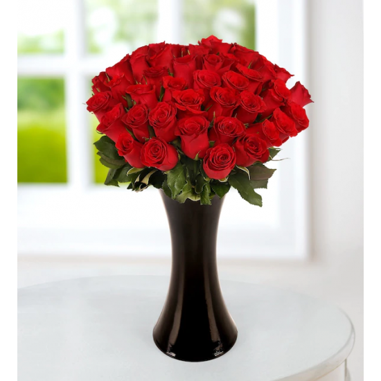 40 Red Roses in a Vase