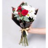 White Daisies and Red Roses Flower Bouquet